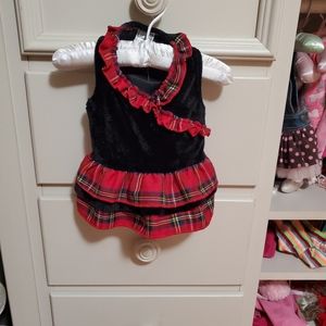 Red plaid dog dress